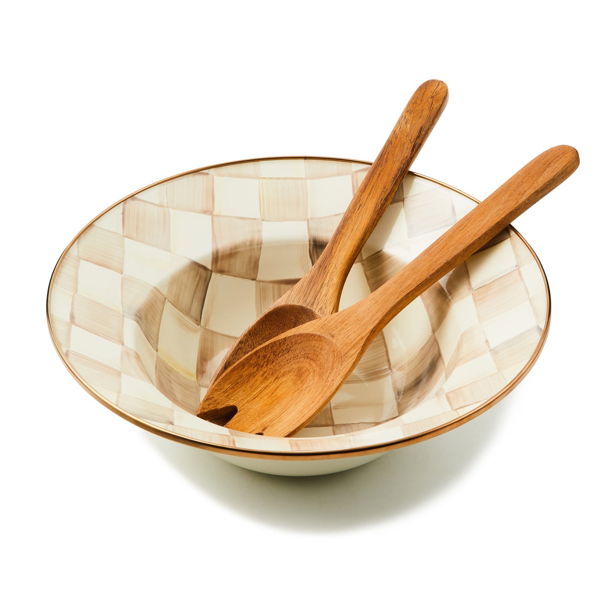 Mocha Check Salad Serving Set - Image 3