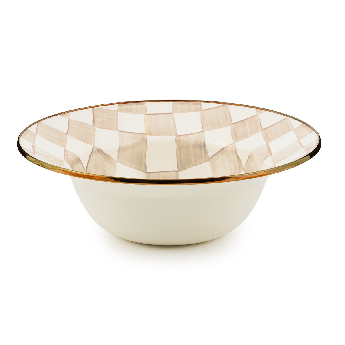 Mocha Check Serving Bowl