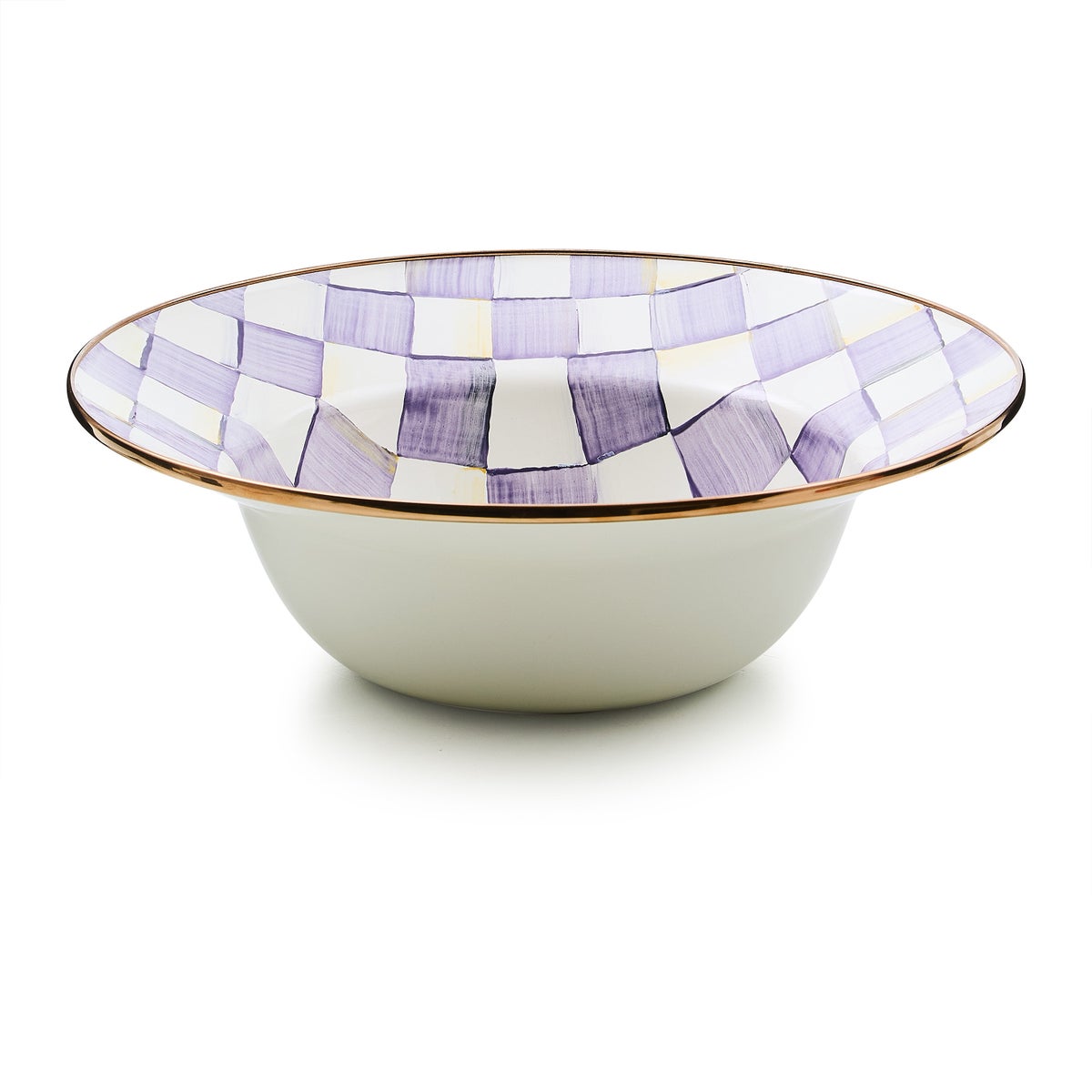 Violet Check Serving Bowl