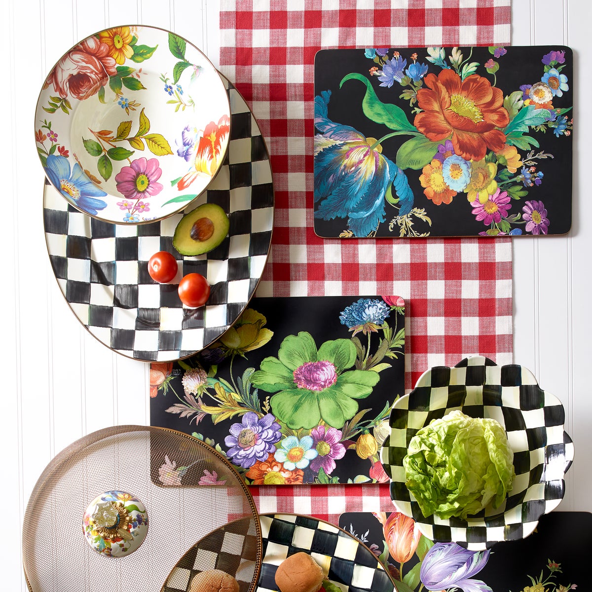 White Flower Market Serving Bowl - Image 3