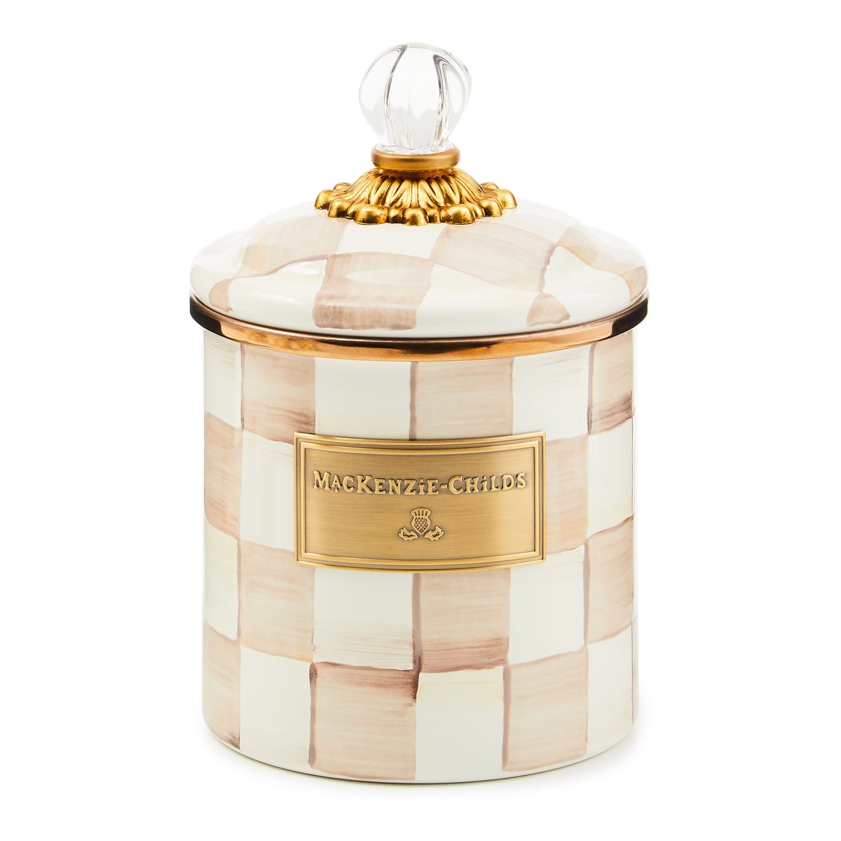 Mocha Check Small Canister
