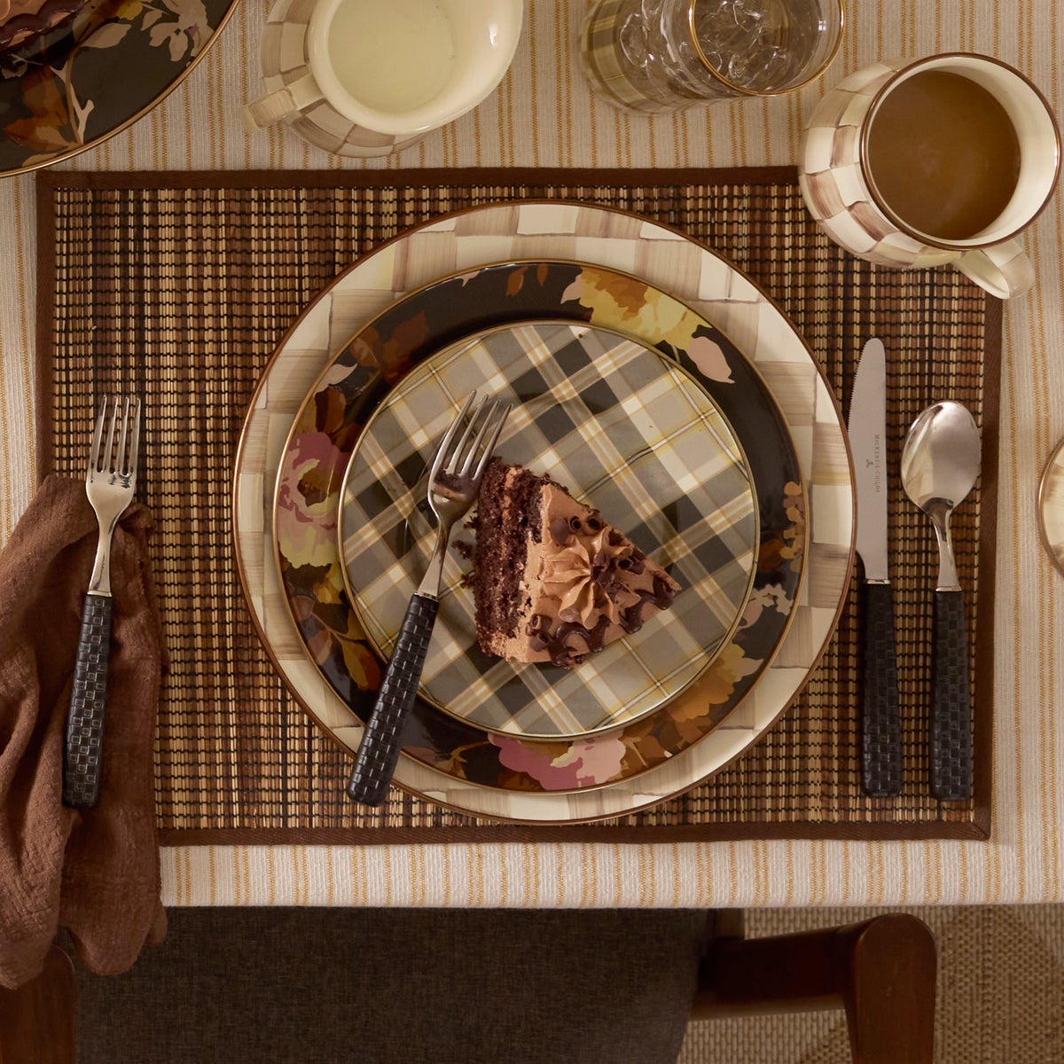 Wild Rose Brown Dinner Plate - Image 5