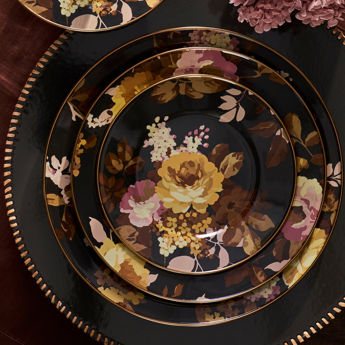 Wild Rose Brown Dinner Plate - Image 7