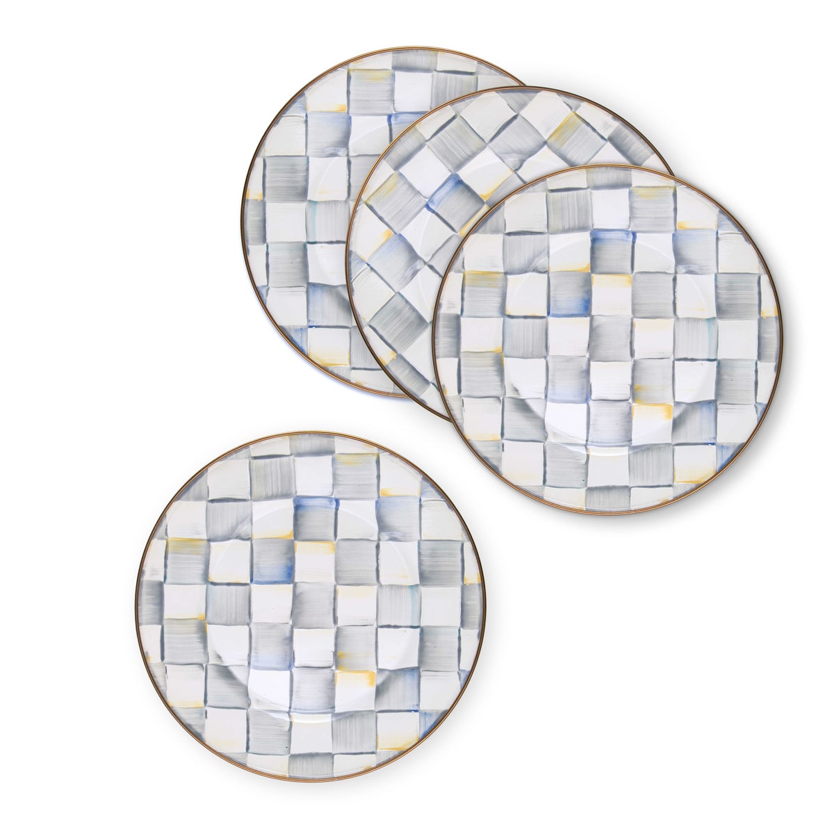 Sterling Check Dinner Plates, Set of 4 - Image 2