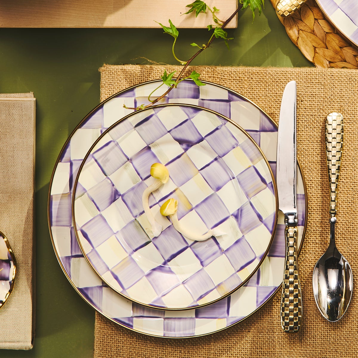 Violet Check Dinner Plate - Image 2