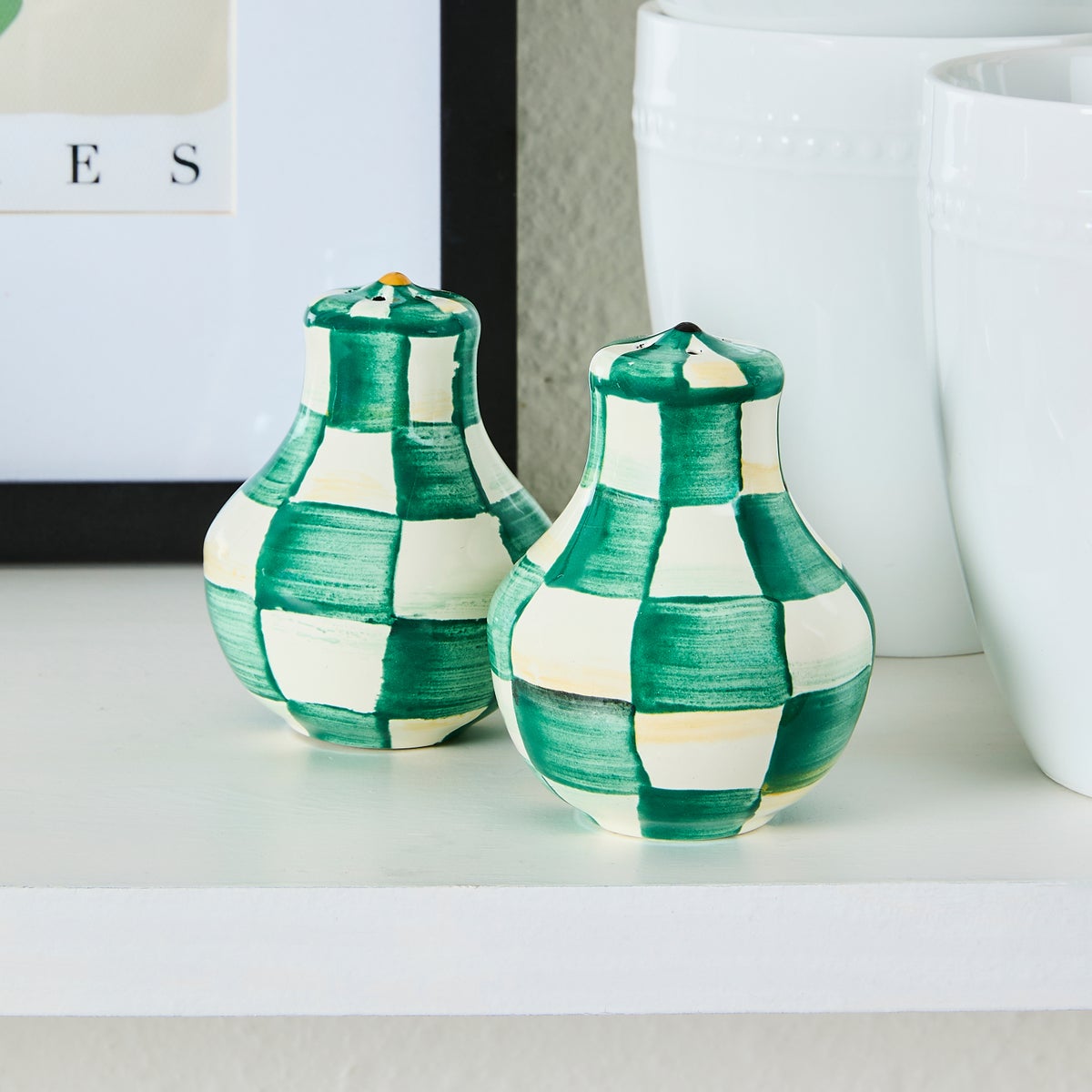 Emerald Check Salt & Pepper Shakers - Image 2