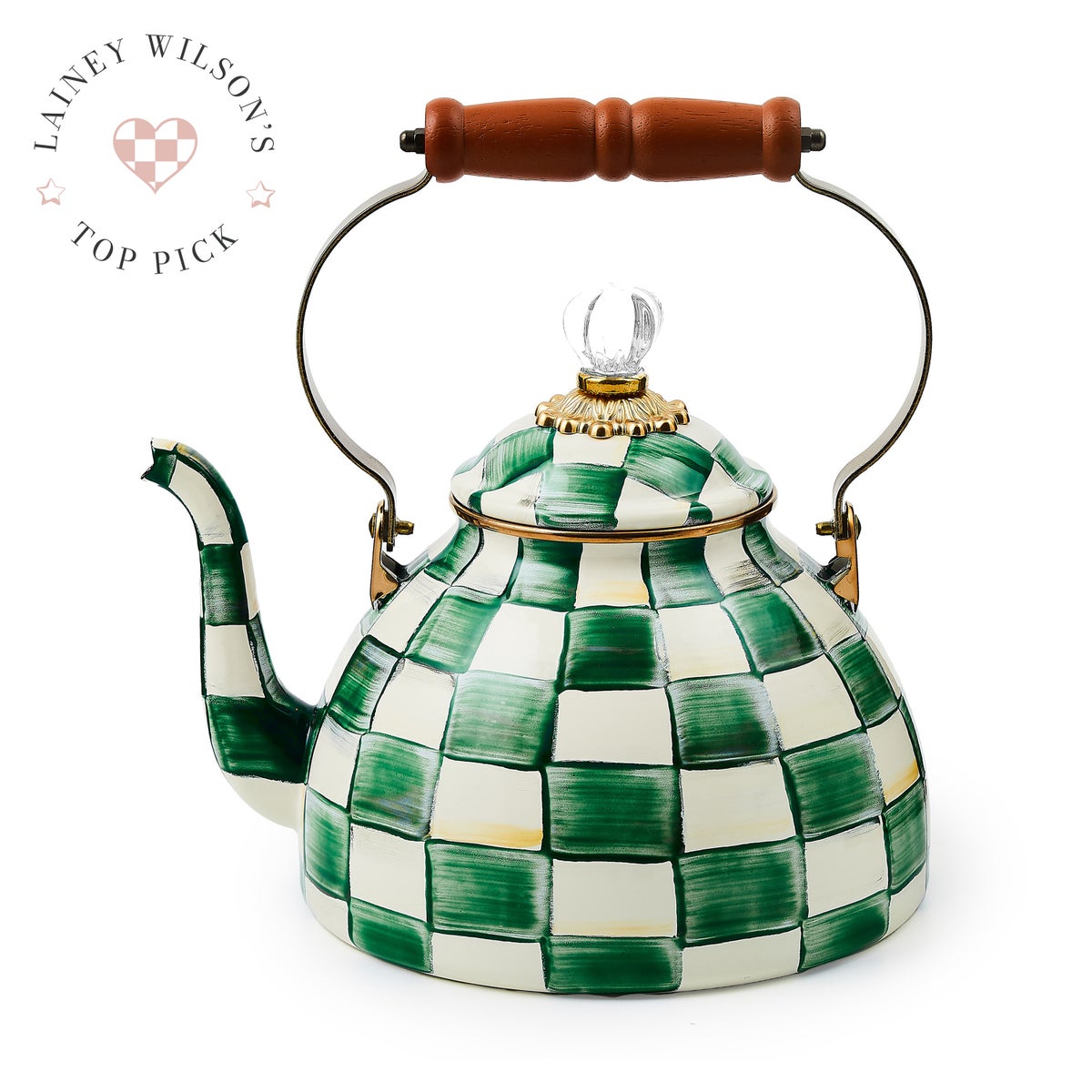 Emerald Check 3 Quart Tea Kettle