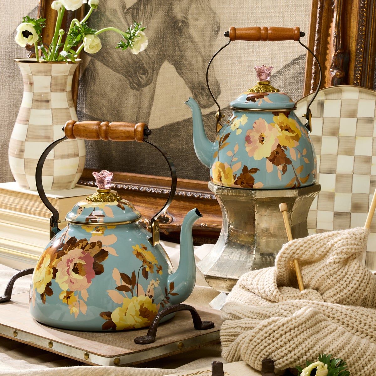 Wild Rose Slate 3 Quart Tea Kettle - Image 3