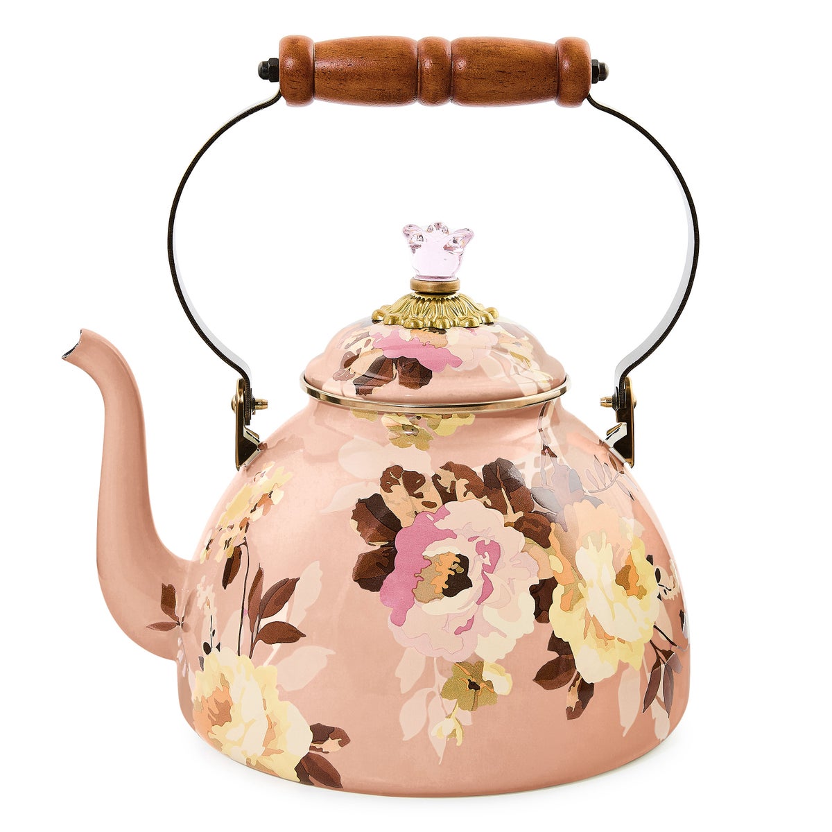 Wild Rose Mauve 3 Quart Tea Kettle