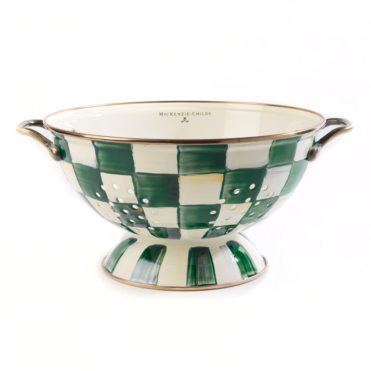 Emerald Check Large Colander