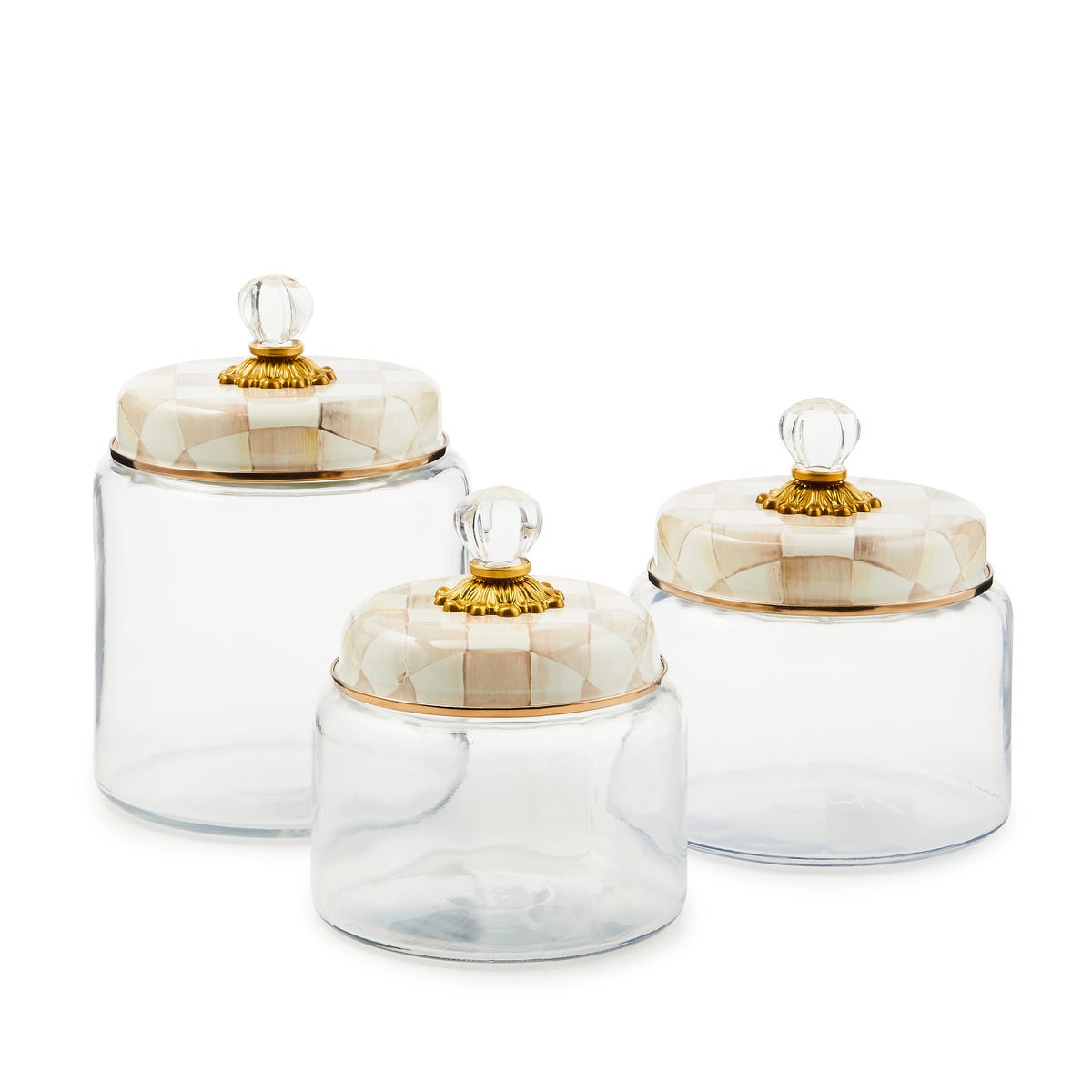 Mocha Check Large Kitchen Canister - Image 3