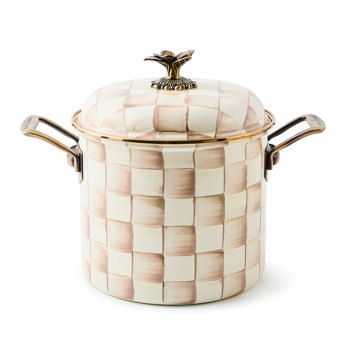 Mocha Check 7 Qt. Stockpot