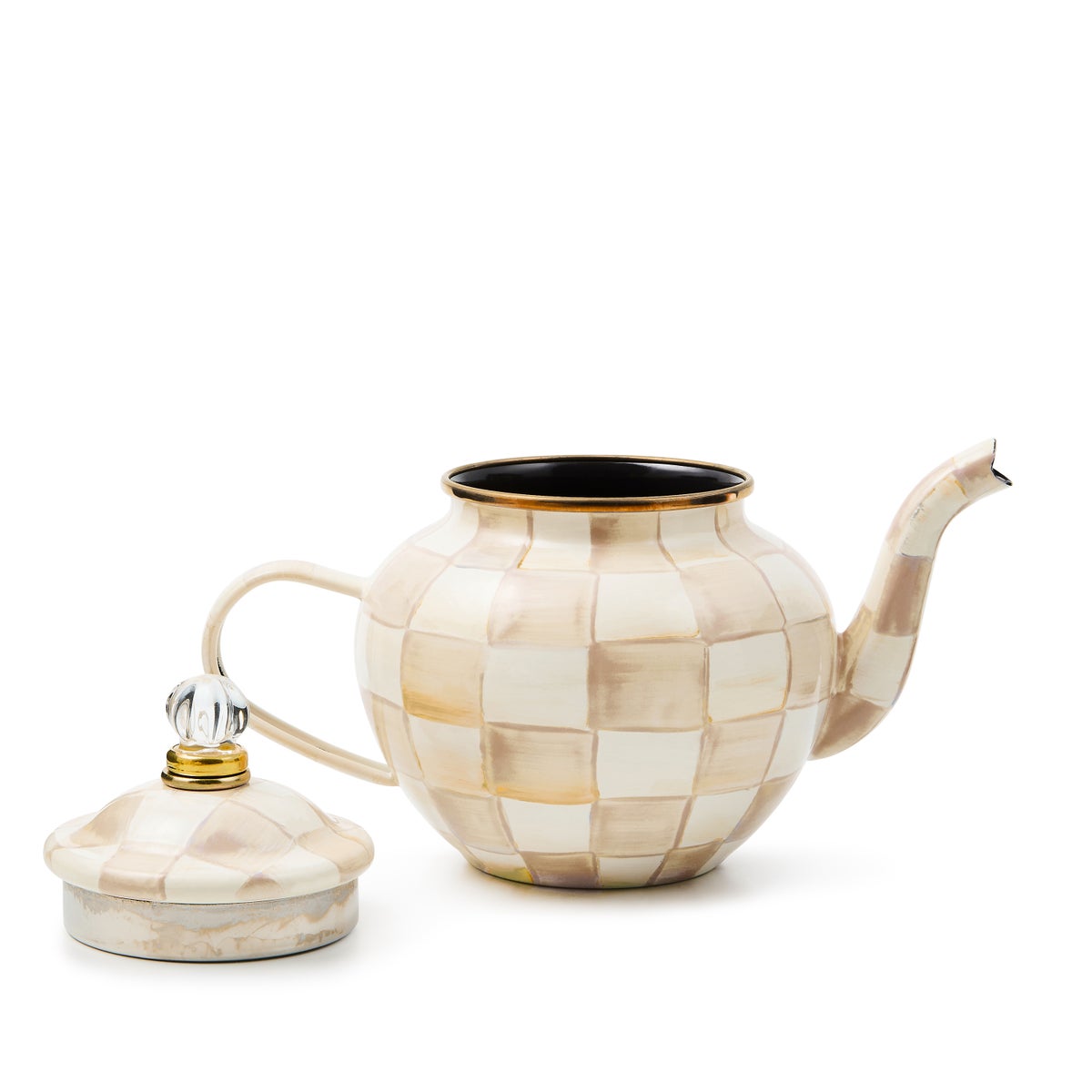 Mocha Check 4 Cup Teapot - Image 3