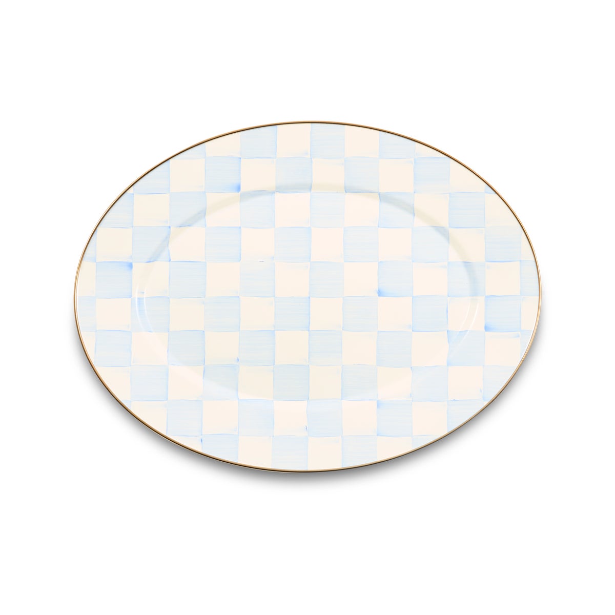 Sky Check Medium Oval Platter