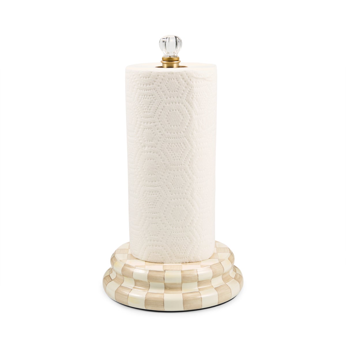 Mocha Check Paper Towel Holder - Image 3
