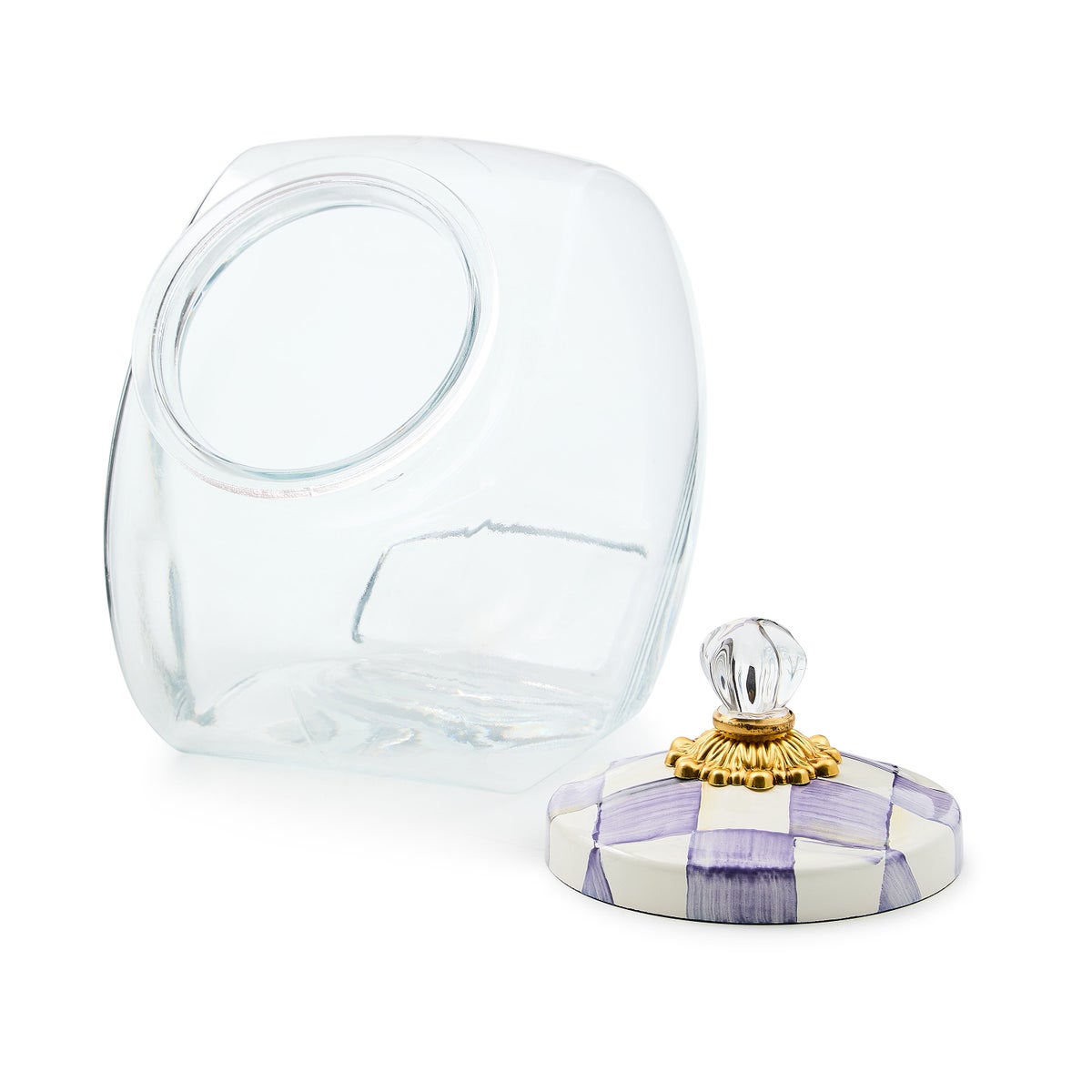 Sweets Jar with Violet Check Lid - Image 2