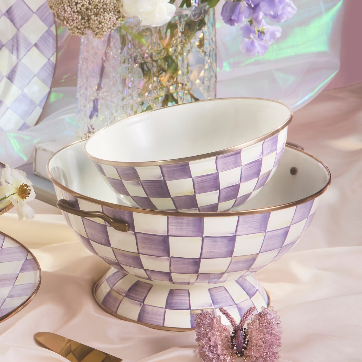 Violet Check Medium Everyday Bowl - Image 3