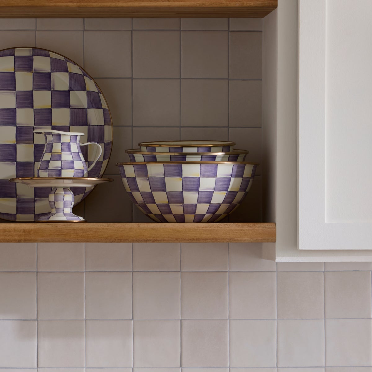 Violet Check Large Everyday Bowl - Image 3
