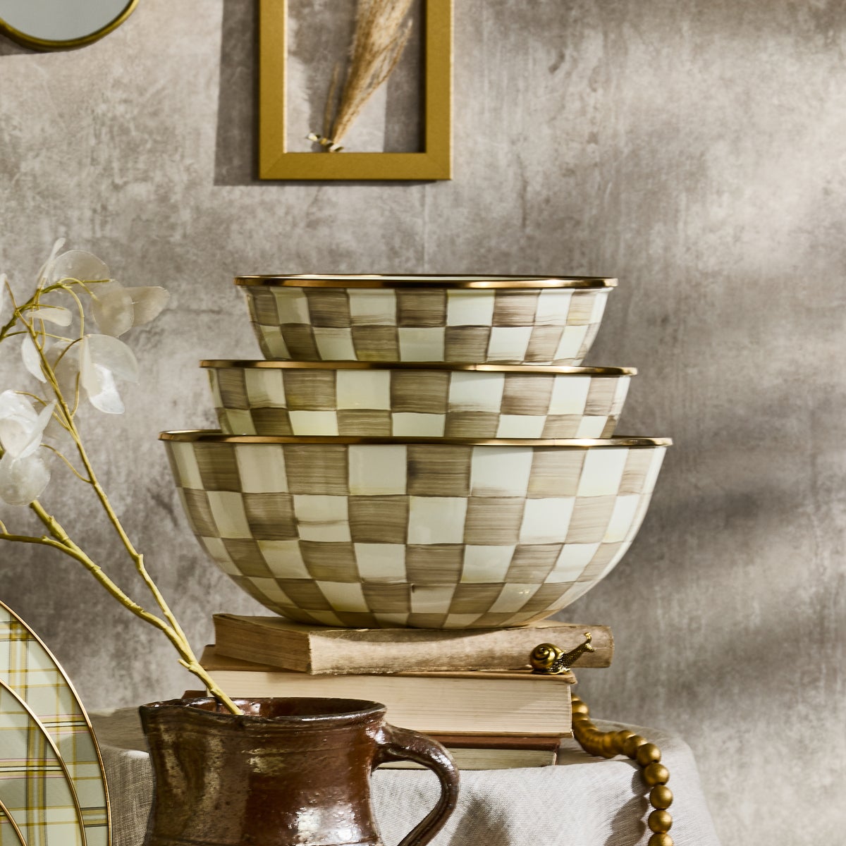 Mocha Check Extra Large Everyday Bowl - Image 5