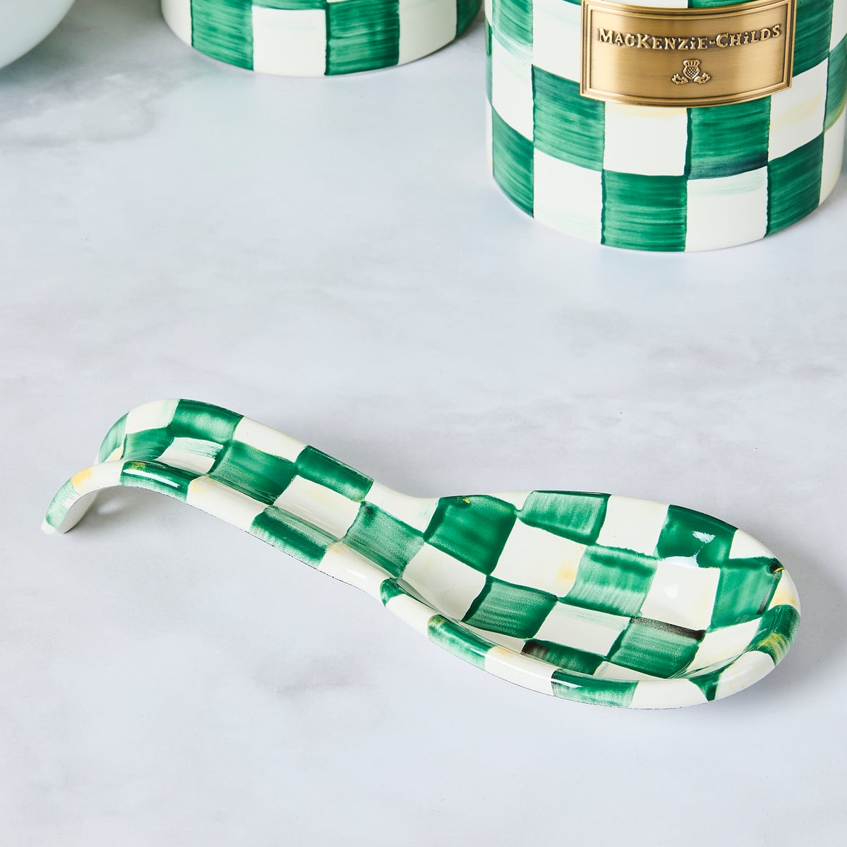 Emerald Check Spoon Rest - Image 3