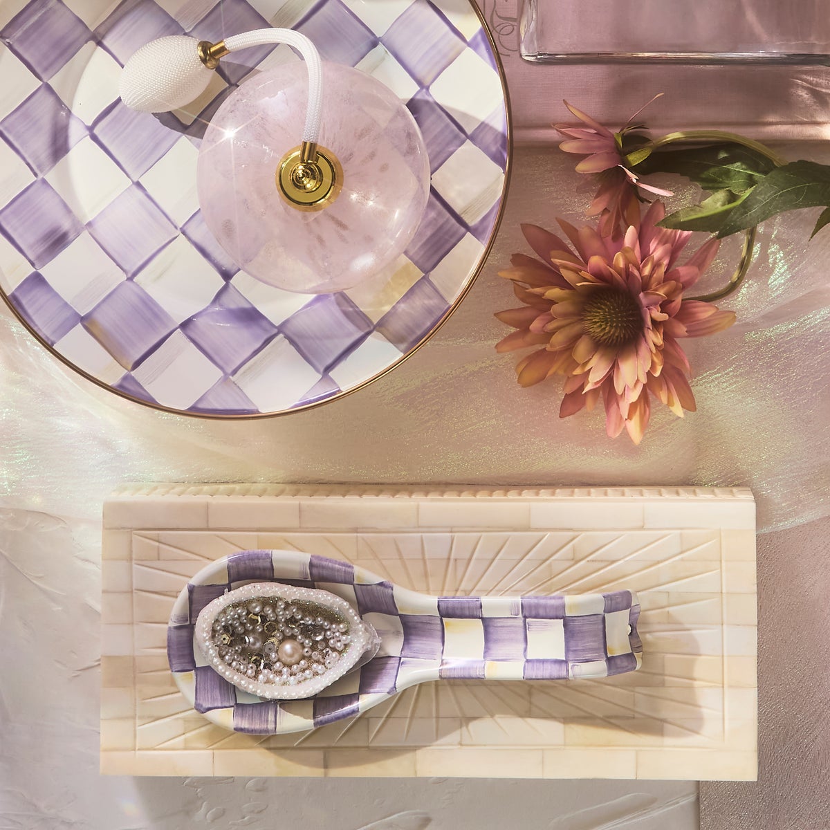 Violet Check Spoon Rest - Image 4