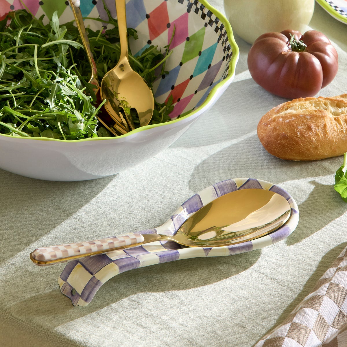 Violet Check Spoon Rest - Image 5