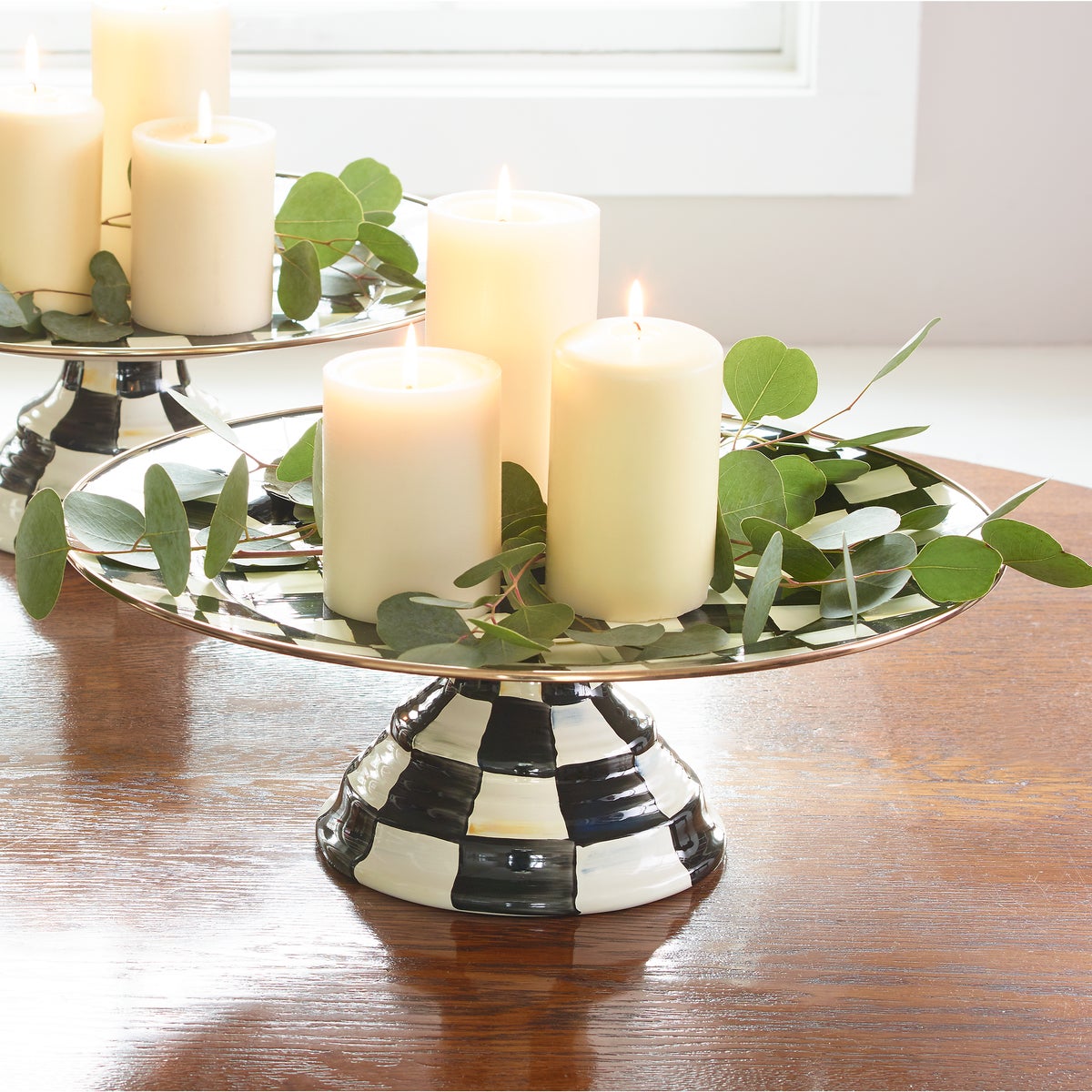Courtly Check Large Pedestal Platter - Image 6