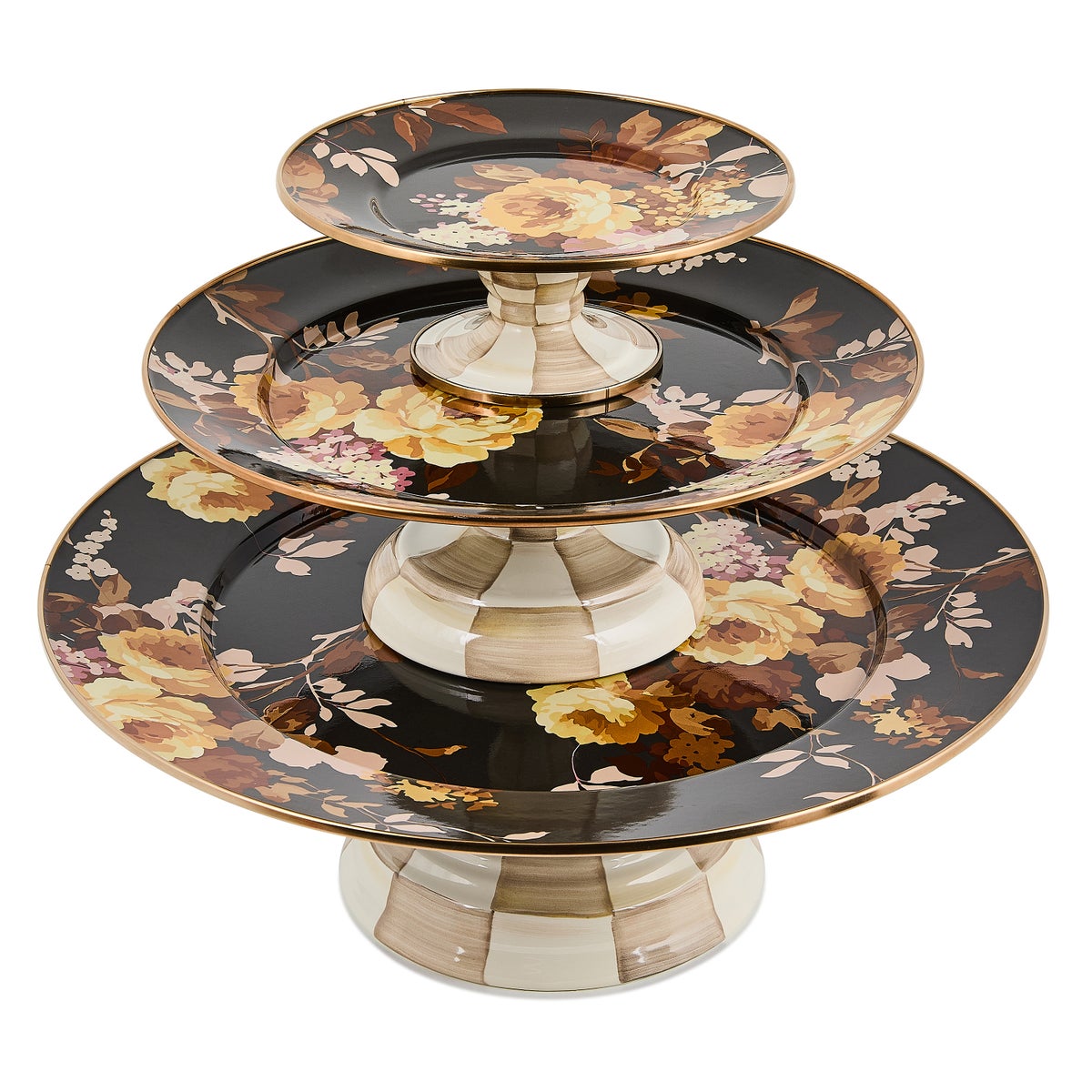 Wild Rose Brown Small Pedestal Platter - Image 3
