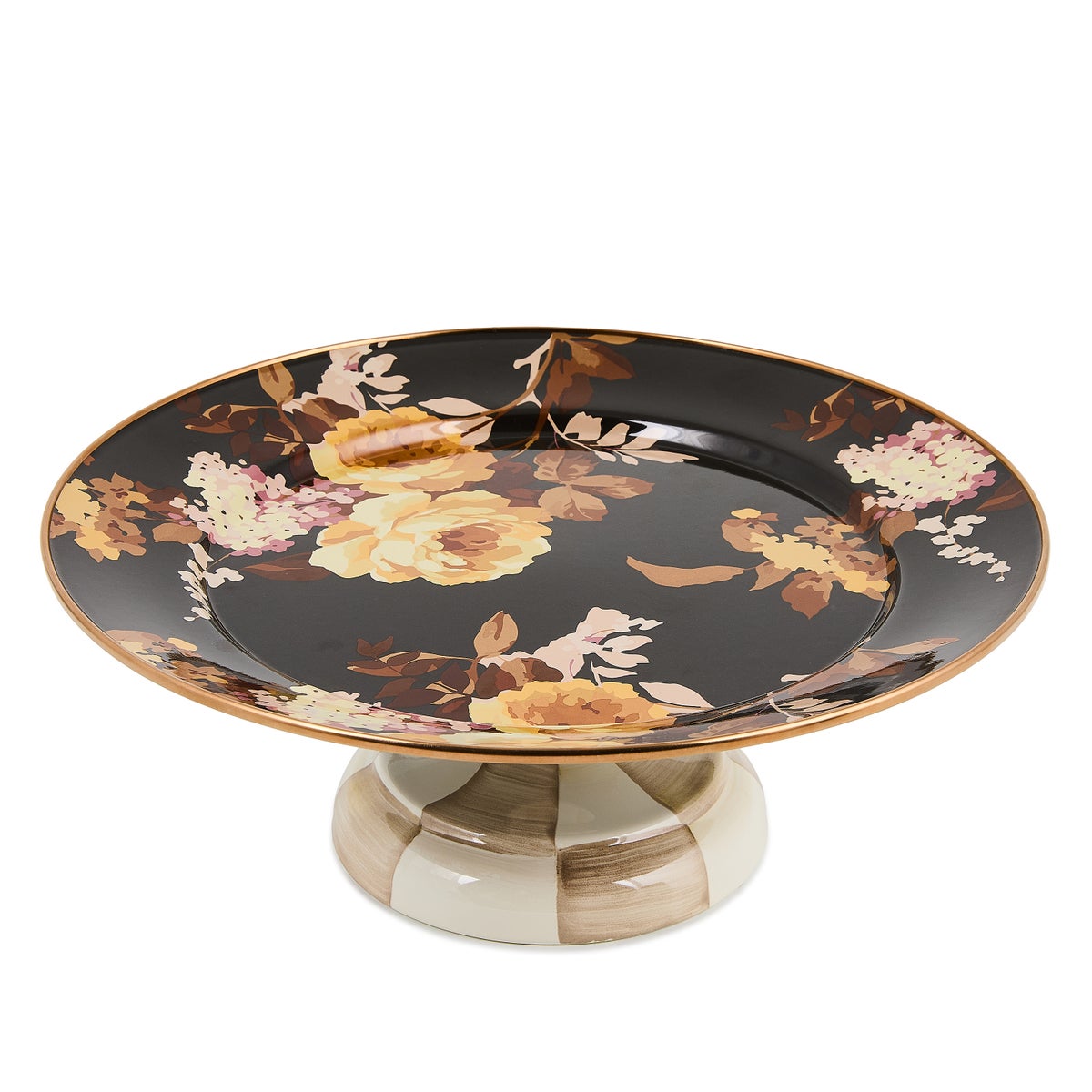 Wild Rose Brown Small Pedestal Platter - Image 4