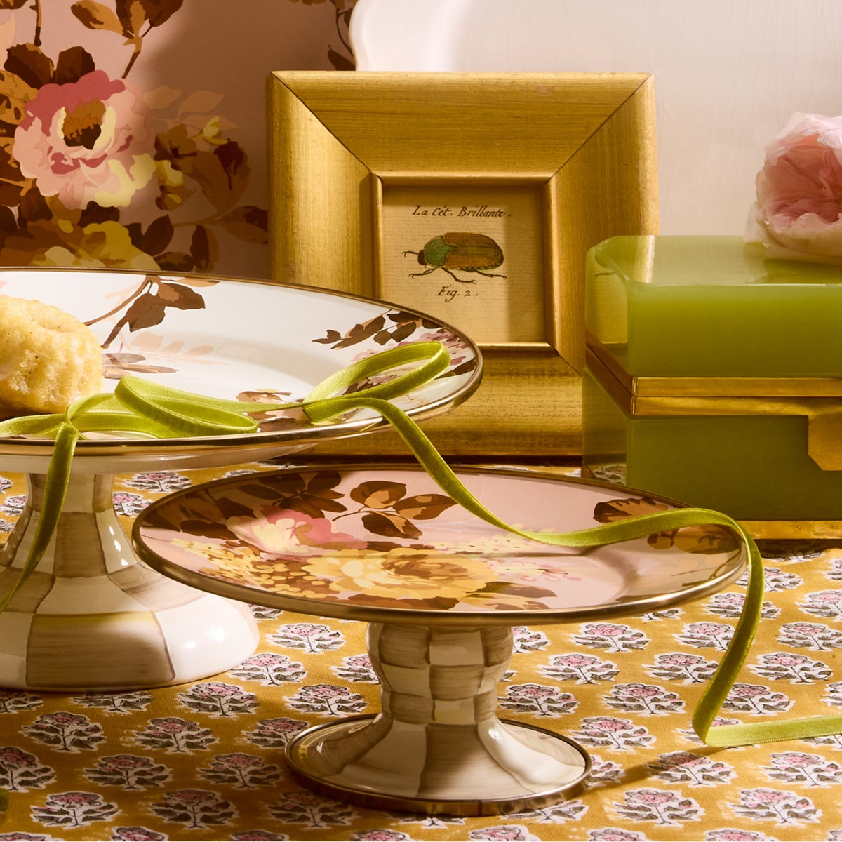 Wild Rose Mauve Mini Pedestal Platter - Image 2