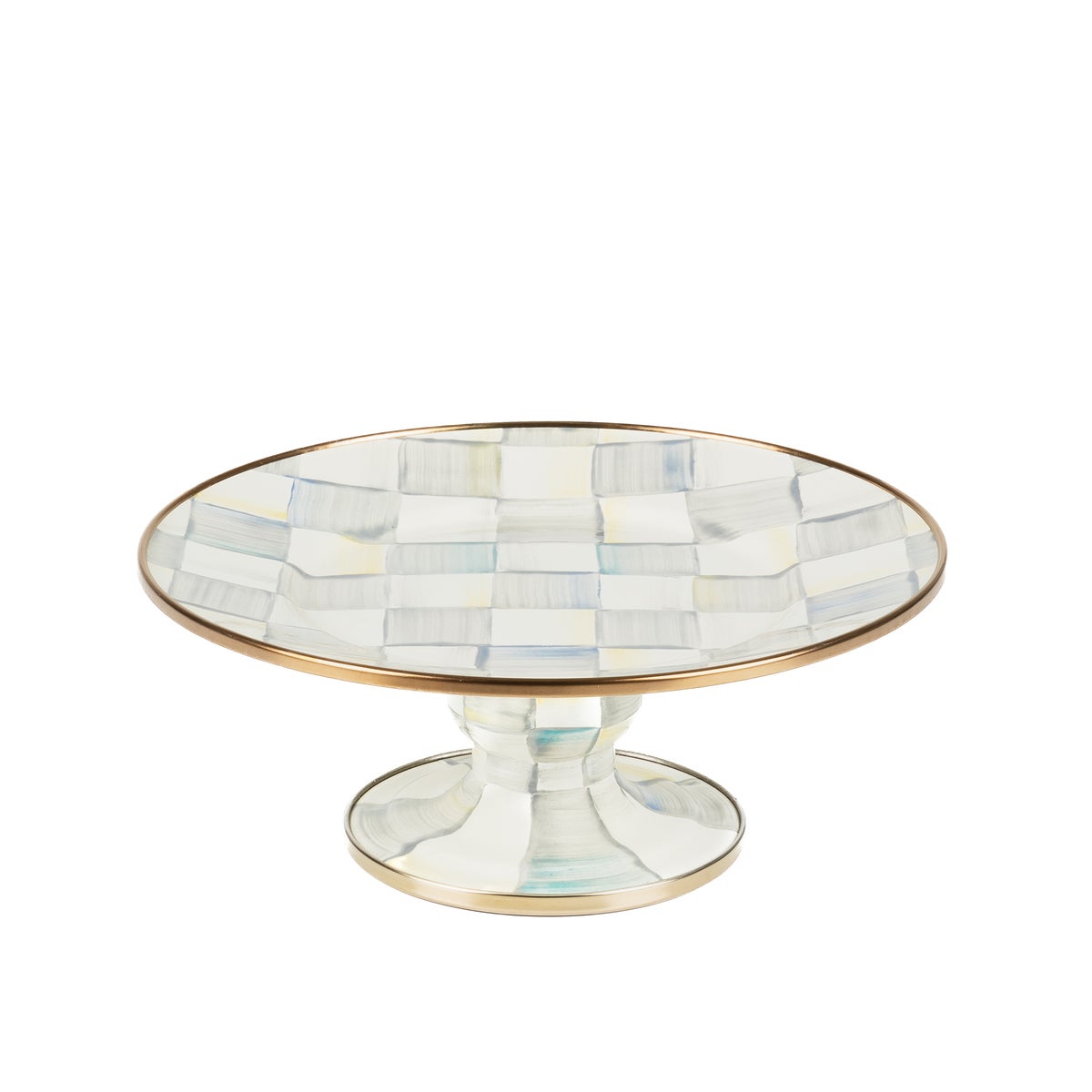 Sterling Check Mini Pedestal Platter
