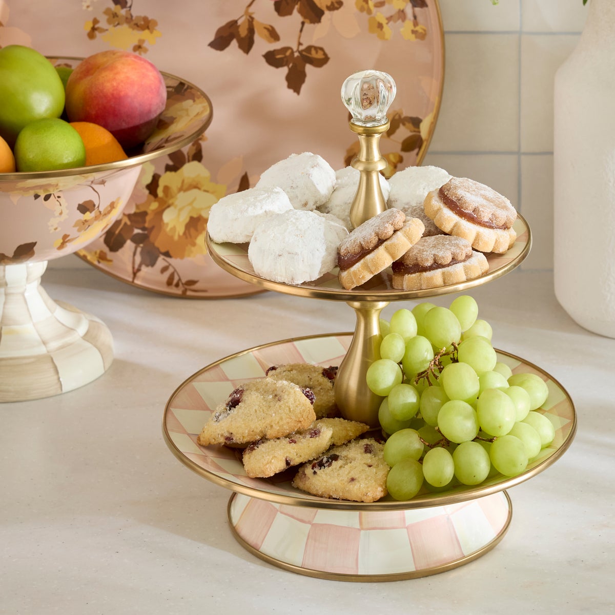 Rosy Check Two Tier Sweet Stand - Image 2