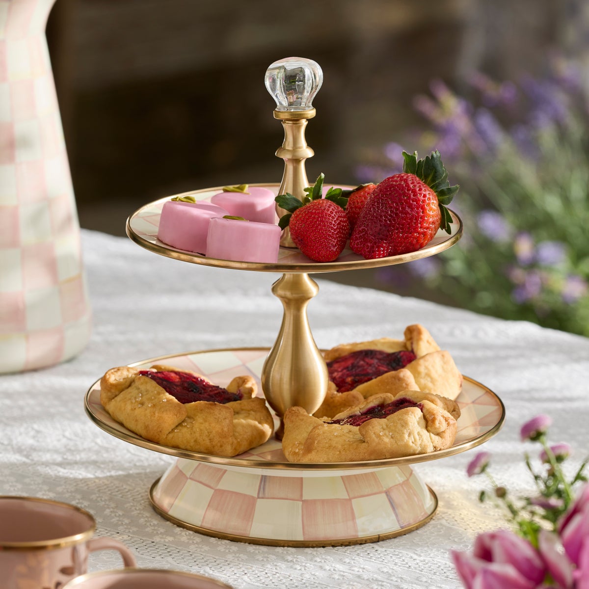 Rosy Check Two Tier Sweet Stand - Image 5