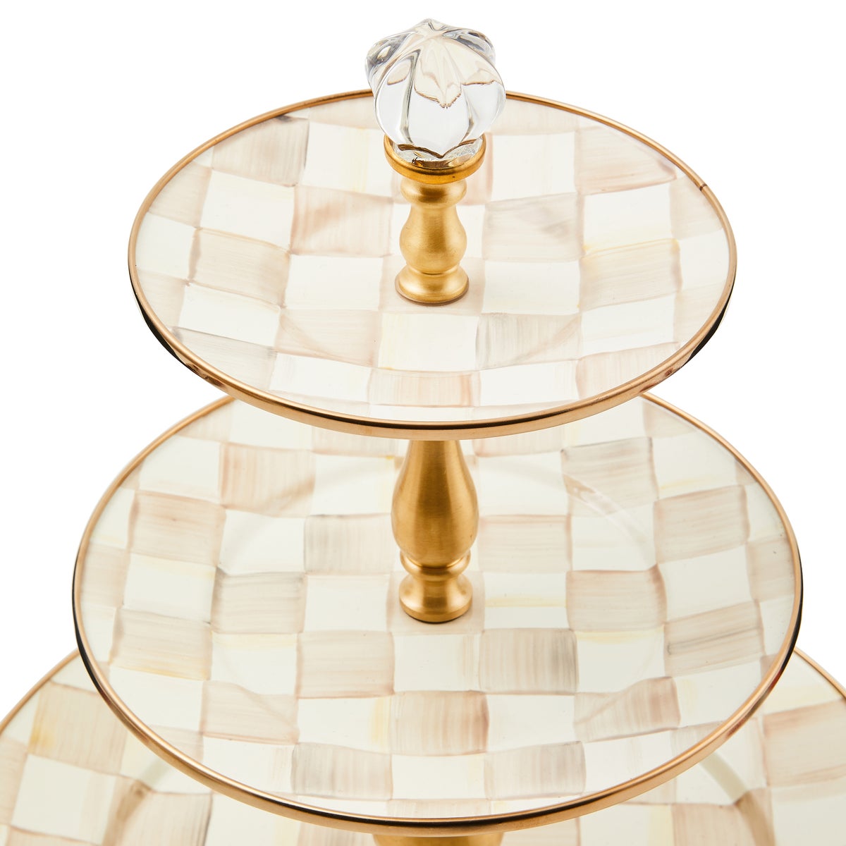 Mocha Check Three Tier Sweet Stand - Image 4