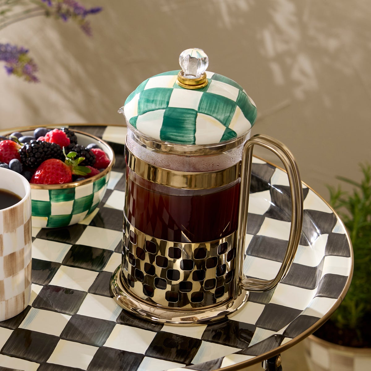 Emerald Check French Press - Image 8