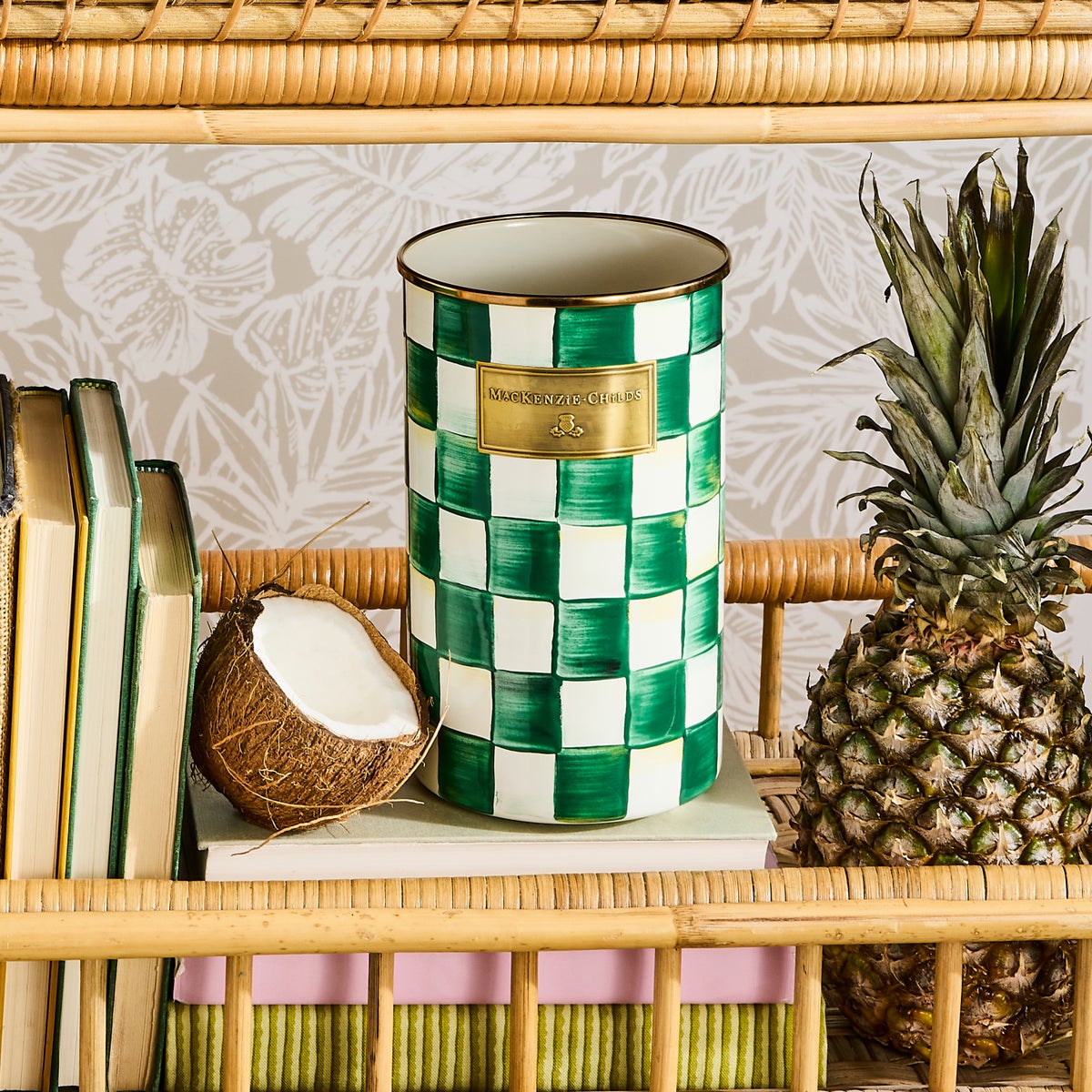 Emerald Check Utensil Holder - Image 4