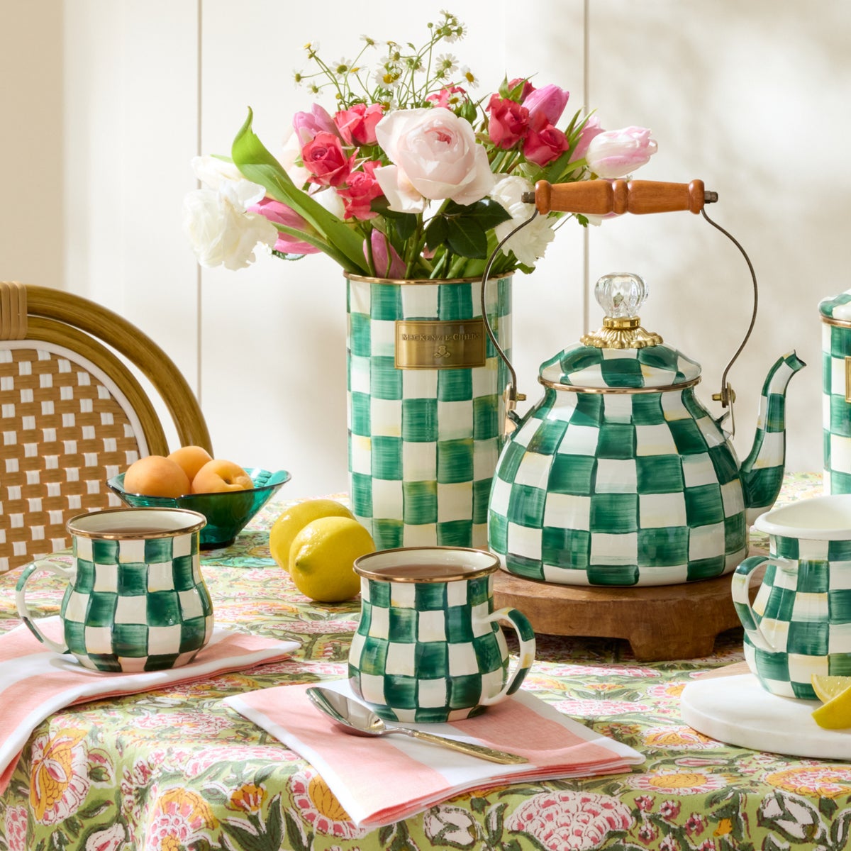Emerald Check Utensil Holder - Image 5