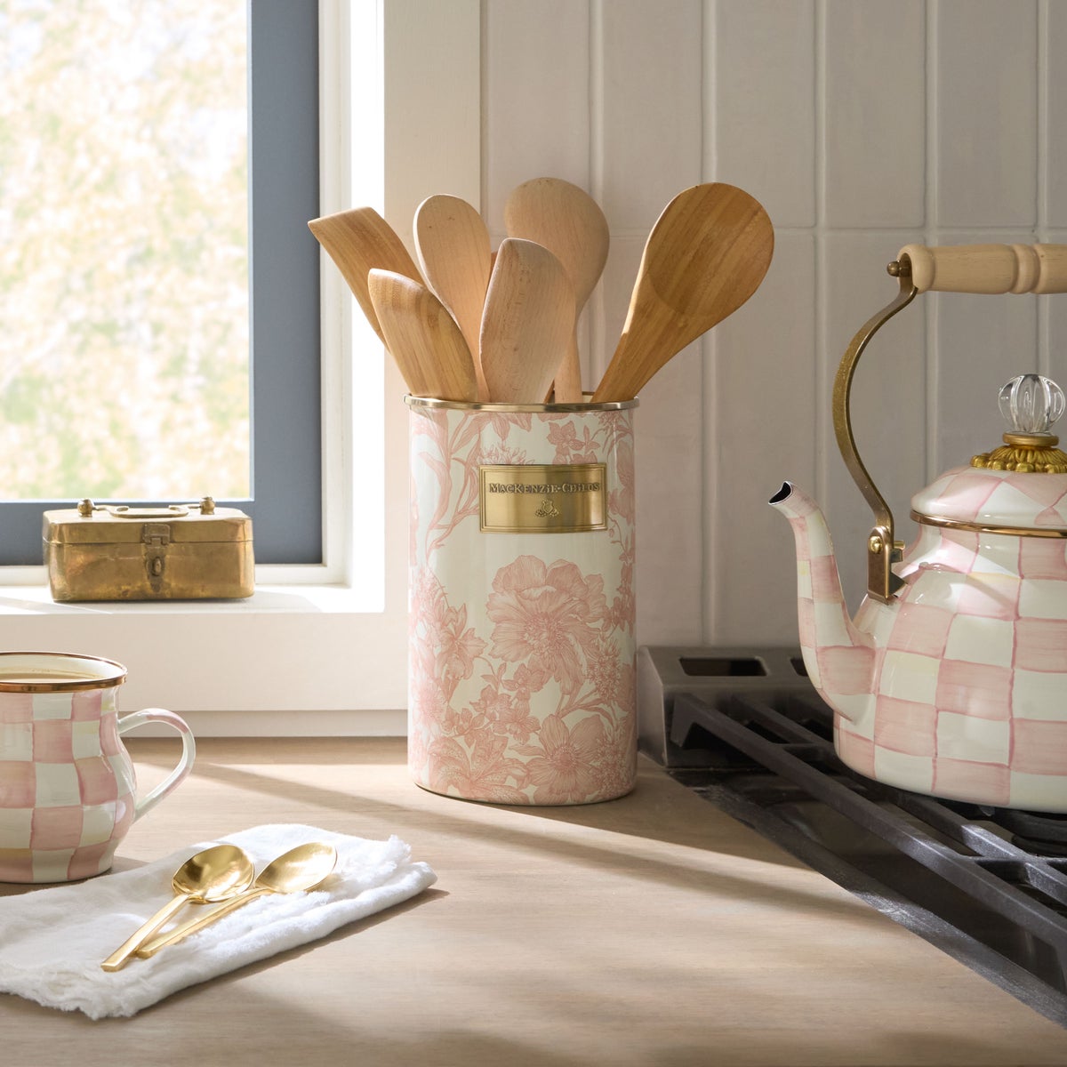 Rosy English Garden Utensil Holder - Image 2