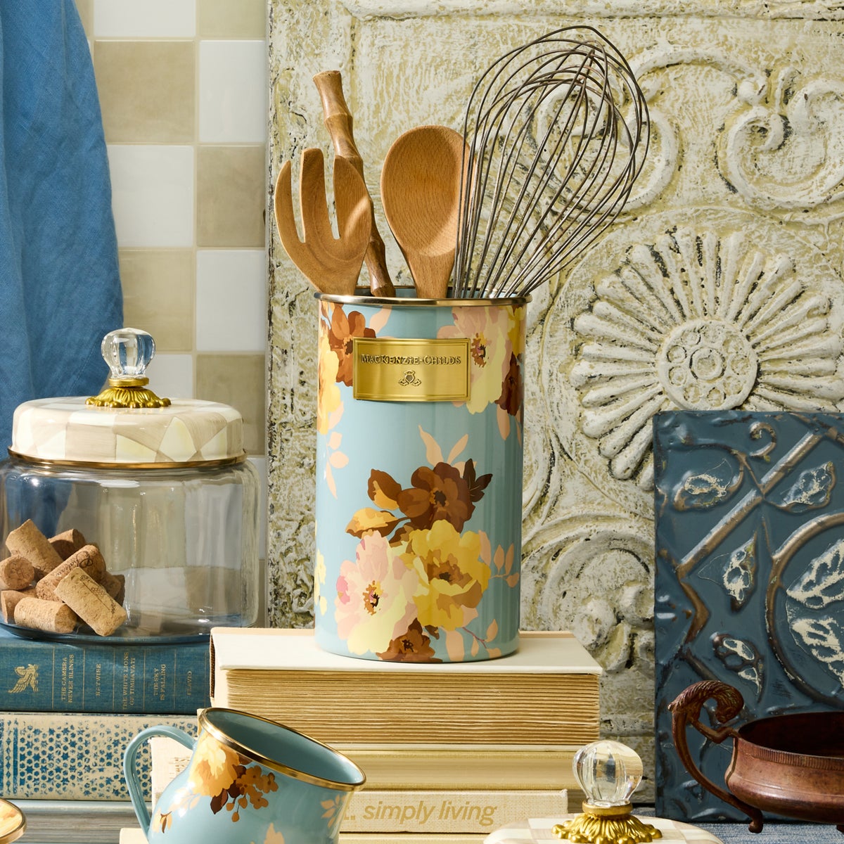 Wild Rose Slate Utensil Holder - Image 2