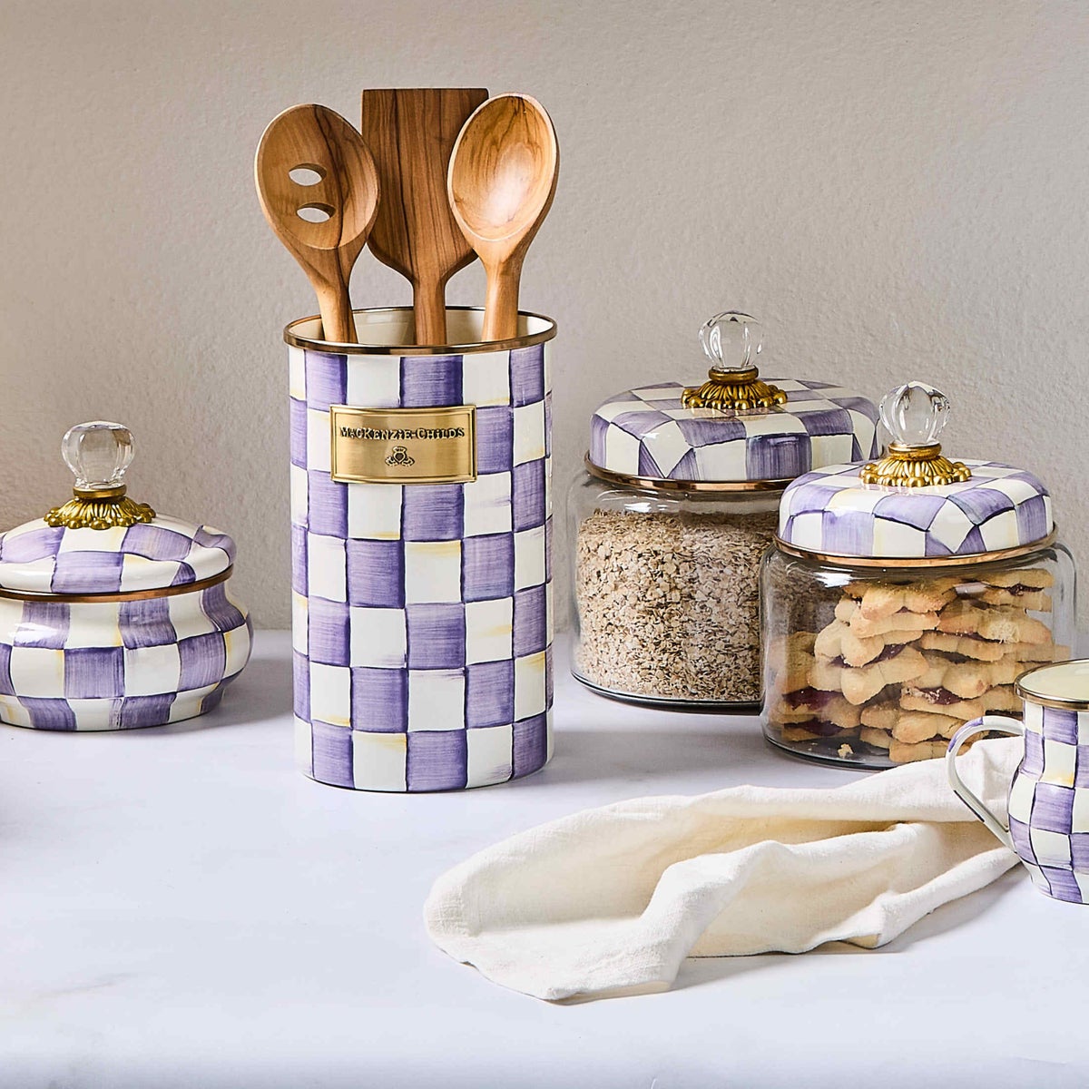 Violet Check Utensil Holder - Image 7