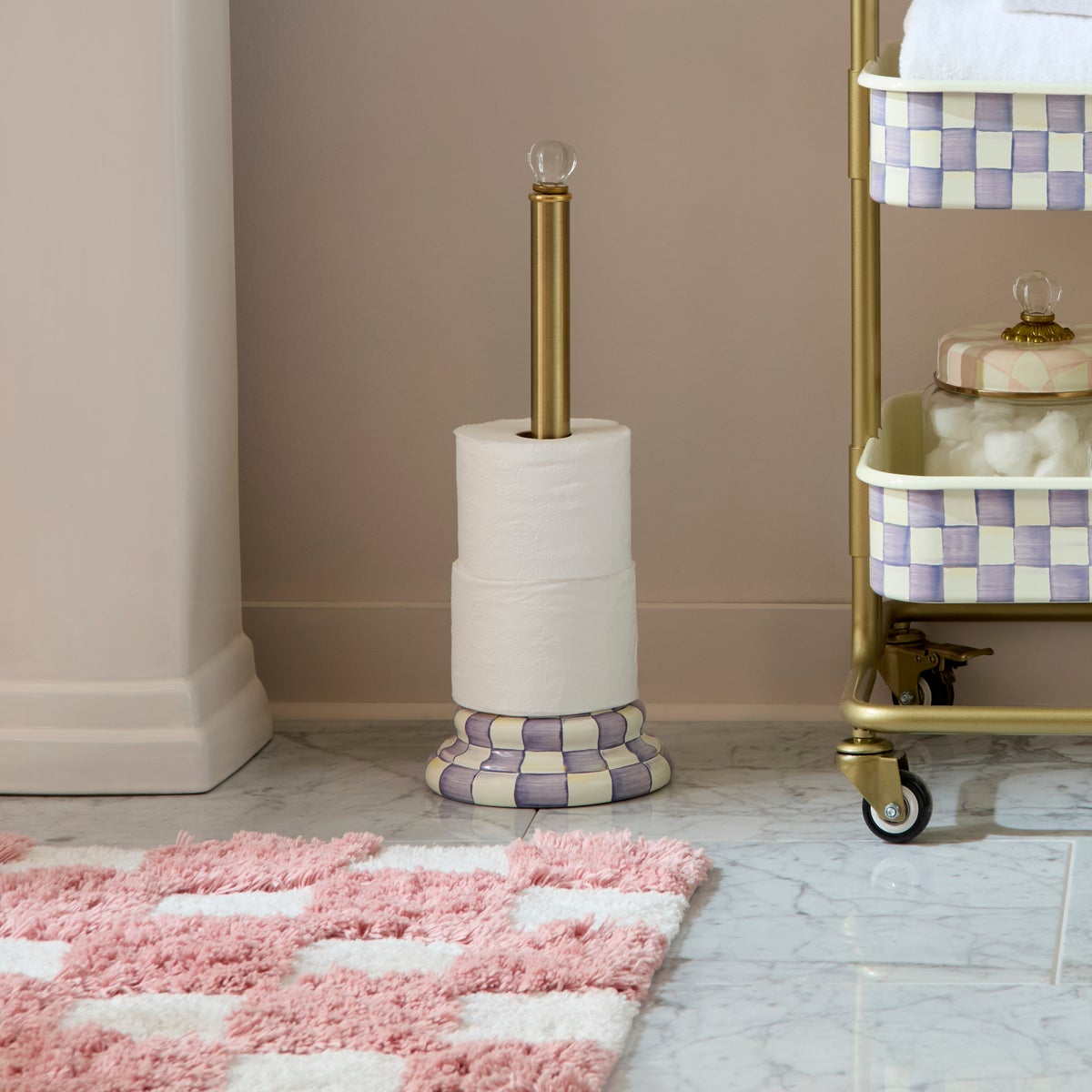 Violet Check Toilet Tissue Storage - Image 2
