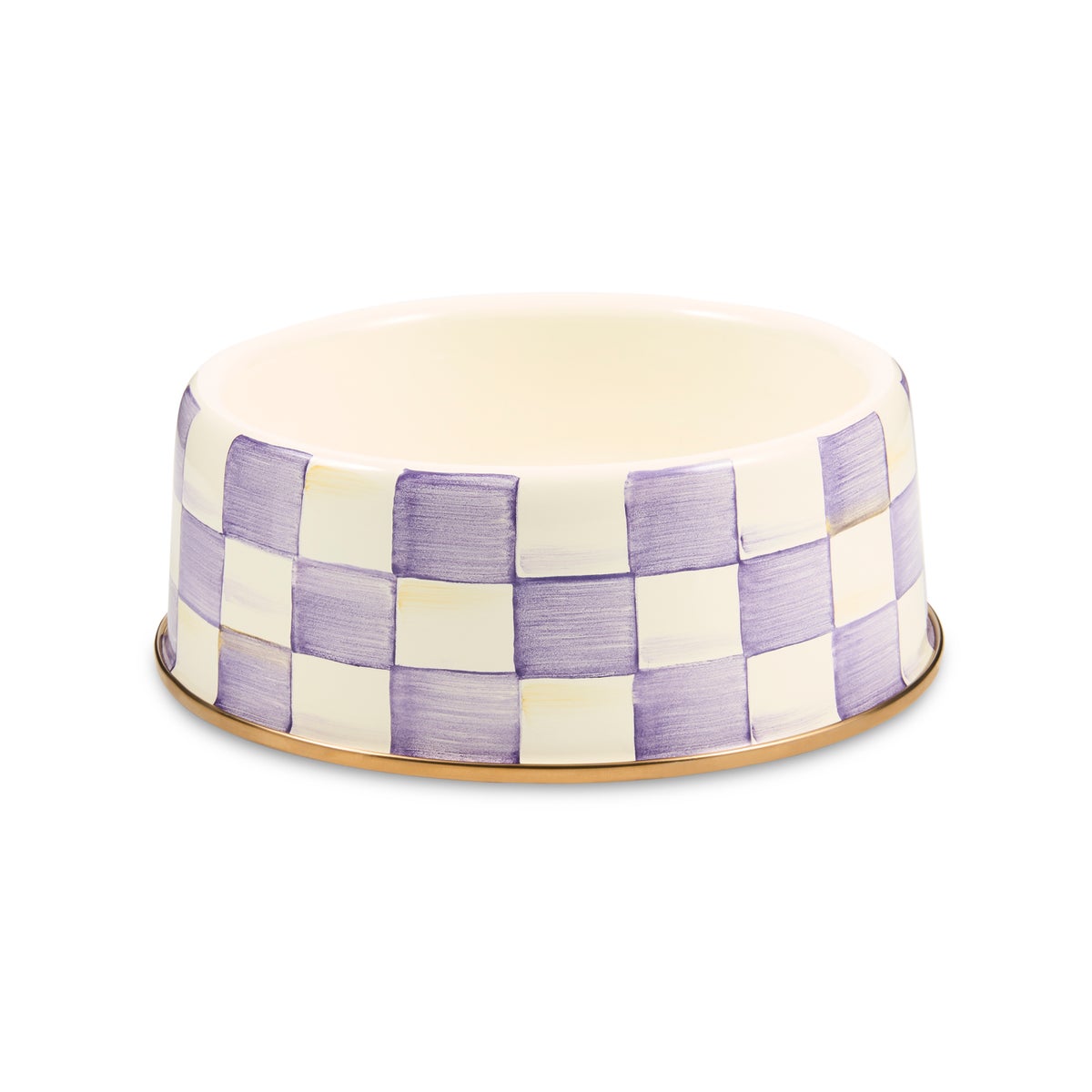 Violet Check Large Pet Dish