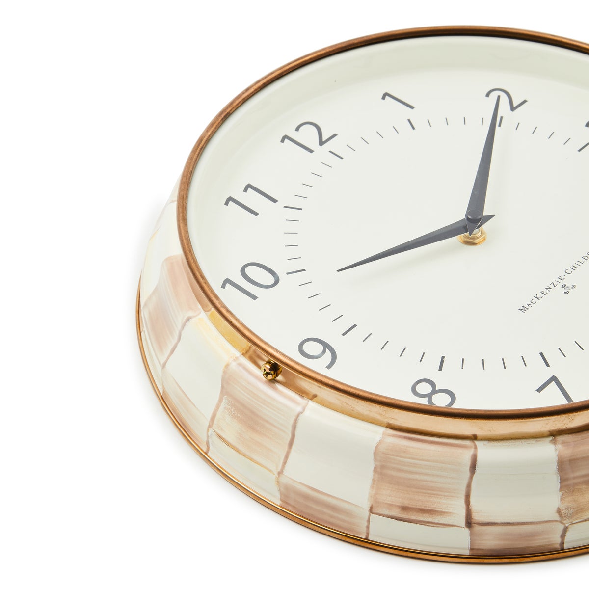 Mocha Check School Wall Clock - Image 3