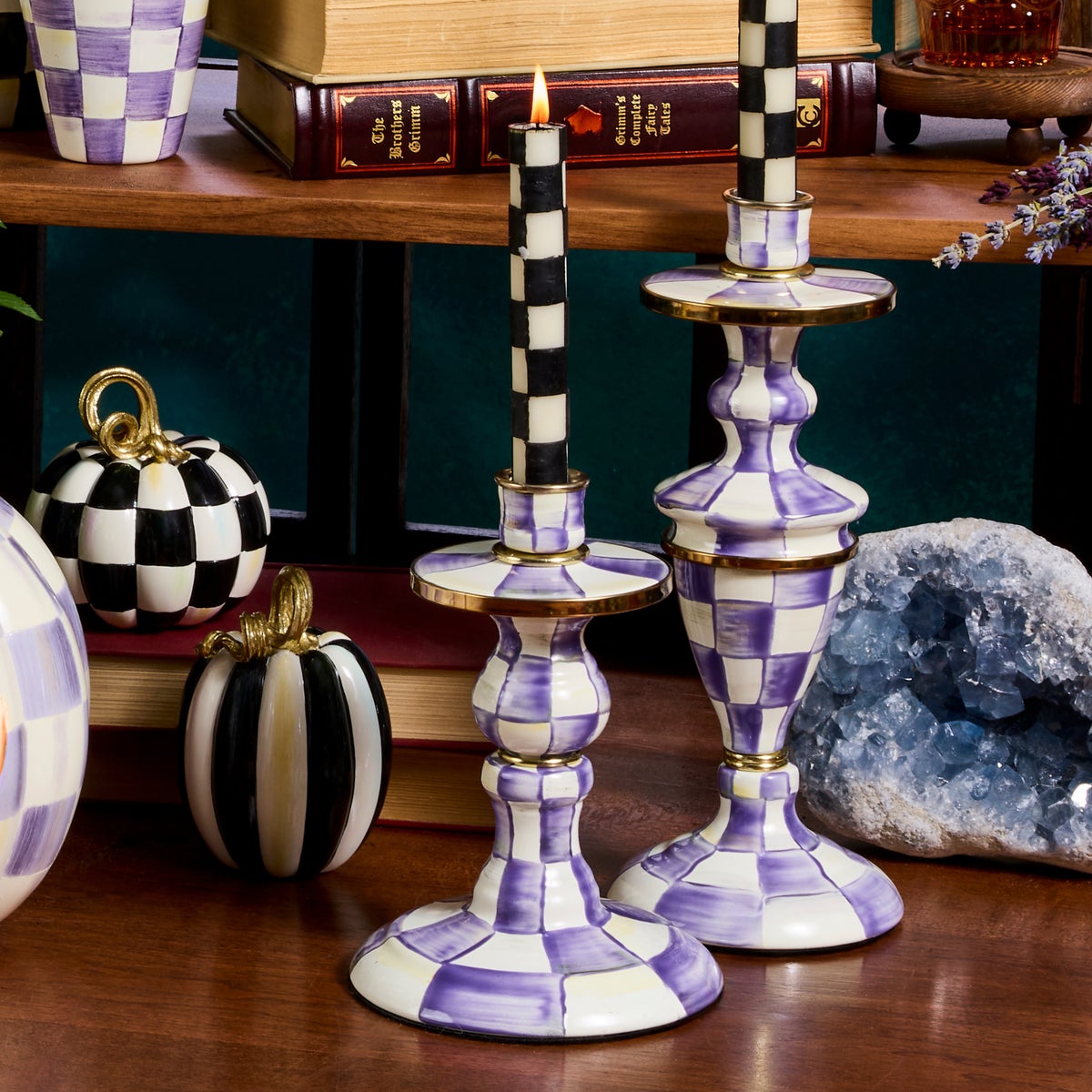 Violet Check Small Candlestick - Image 4