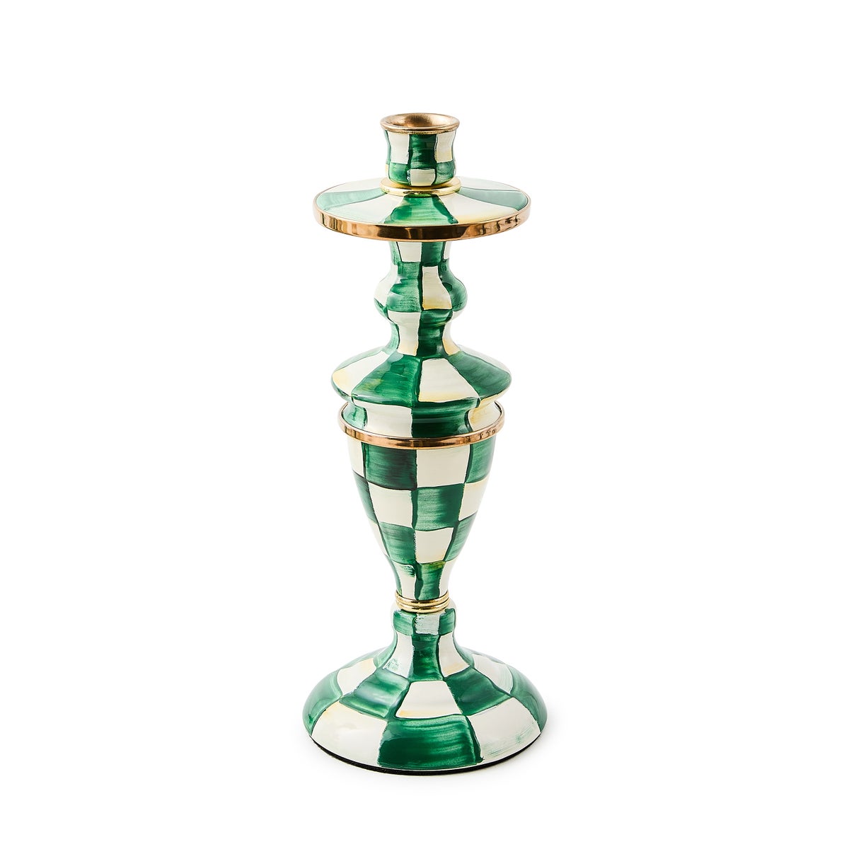 Emerald Check Medium Candlestick
