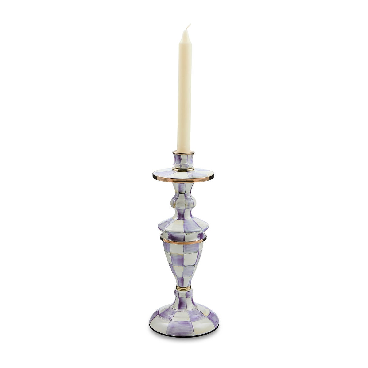 Violet Check Medium Candlestick - Image 3