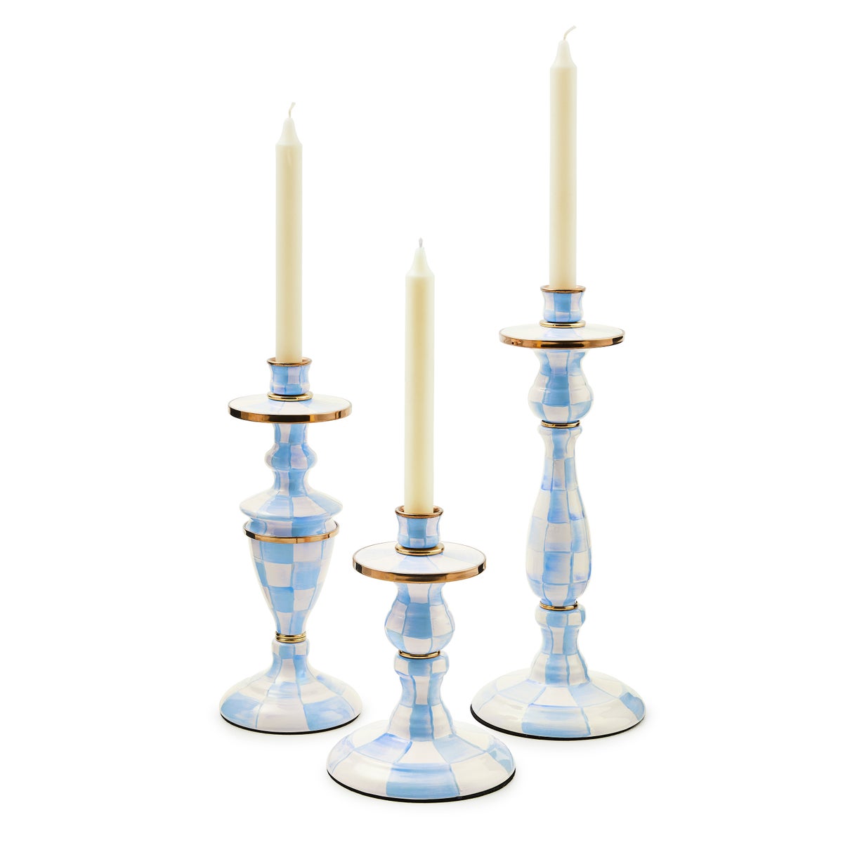 Sky Check Large Candlestick - Image 4