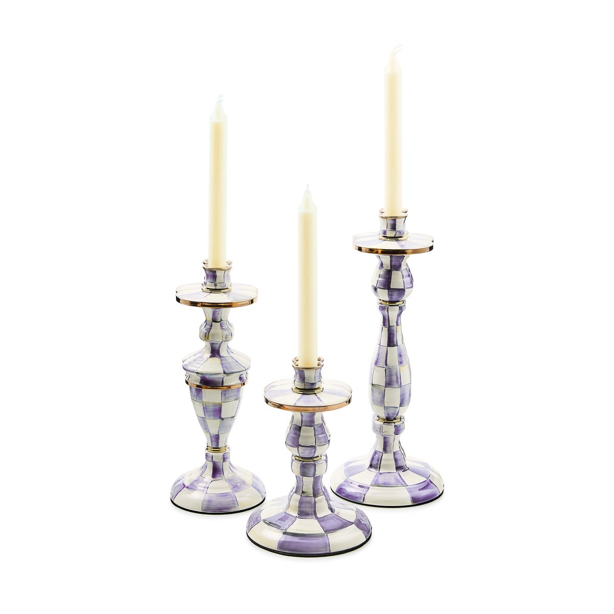 Violet Check Large Candlestick - Image 4