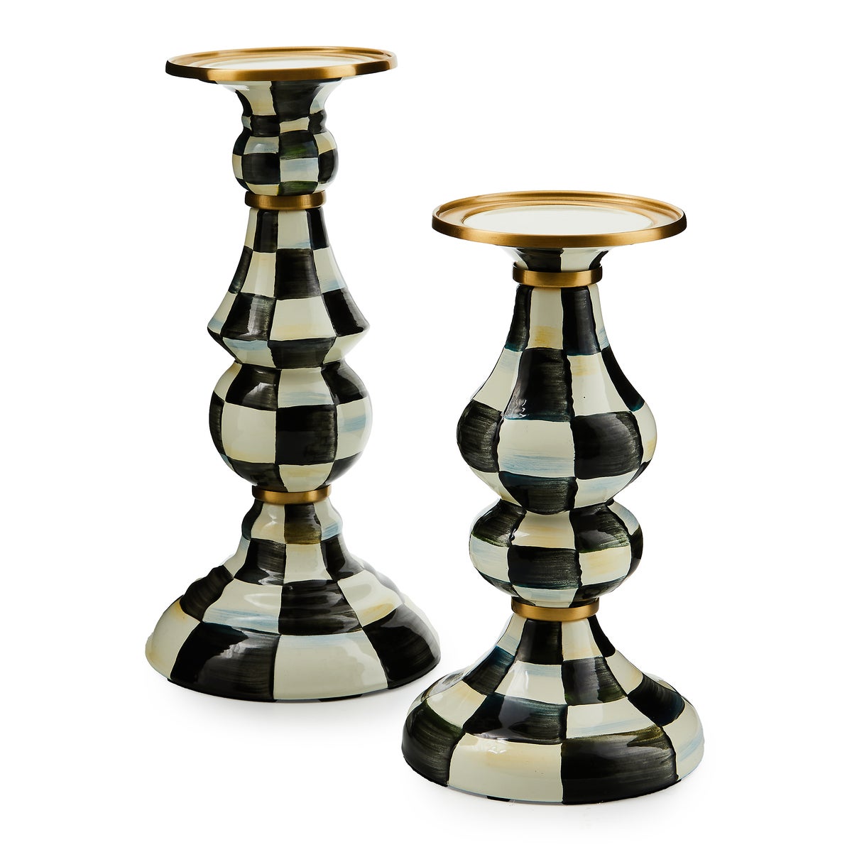 Courtly Check Medium Pillar Candlestick - Image 3