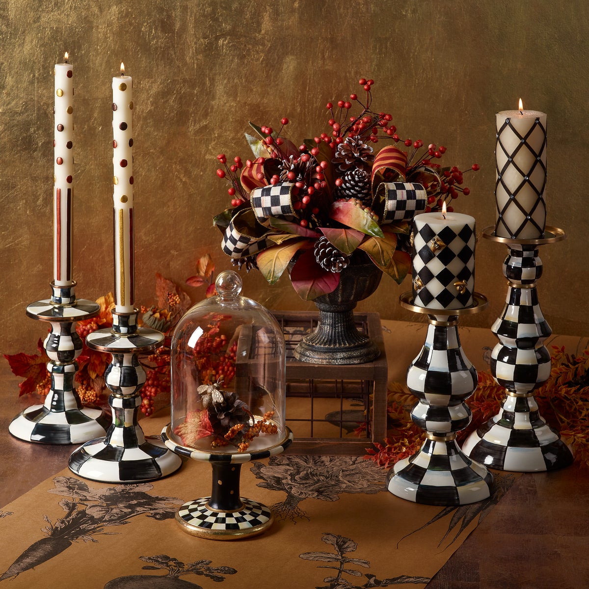 Courtly Check Medium Pillar Candlestick - Image 8